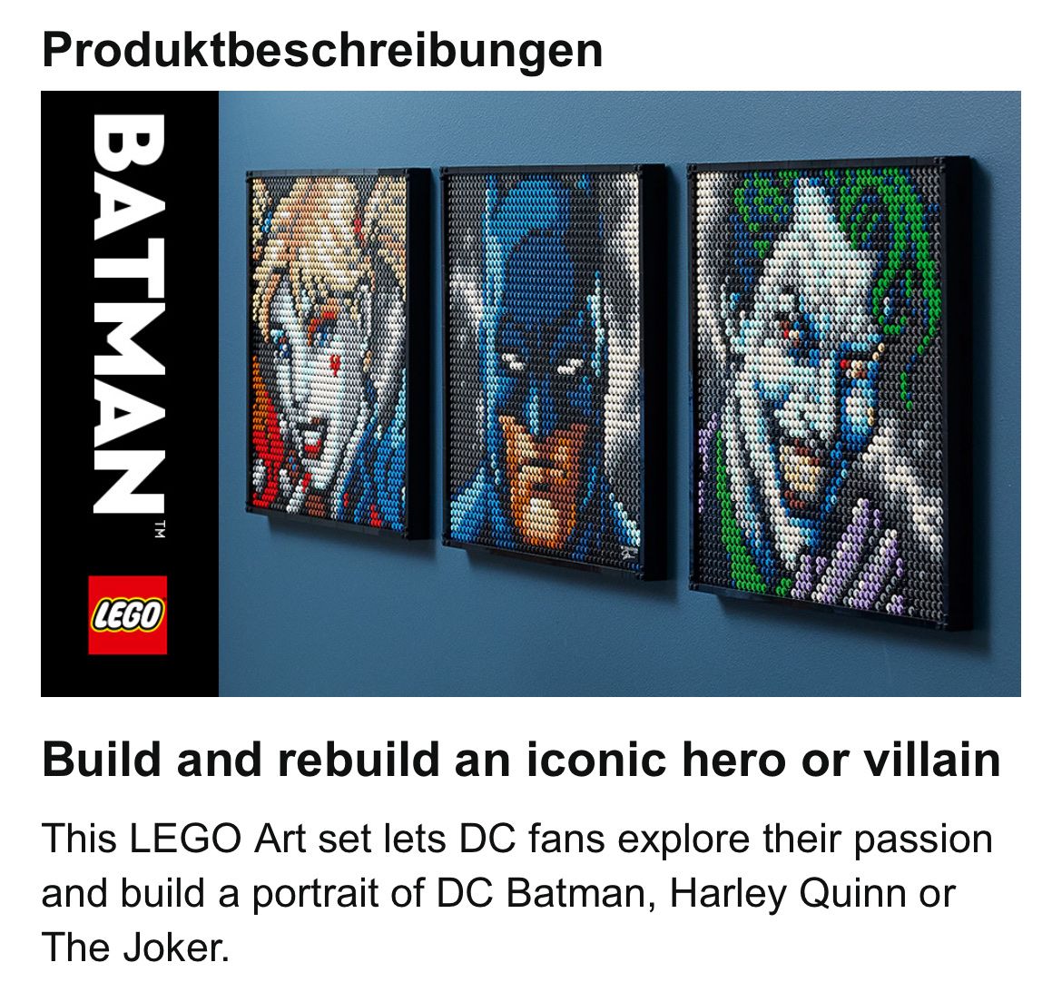 Foto & Immagini: LEGO Art Batman Bild fertig – Nuovo (secondo la descrizione) da Eschenbach LU venduto da Syrah3 7