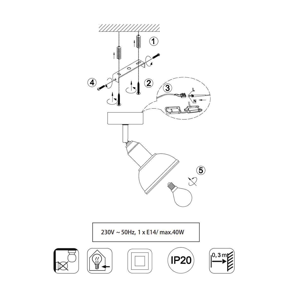 Lampade: Wandleuchte, Holzoptik, 20 cm x 18 cm – Nuovo (secondo la descrizione) da Kreuzlingen venduto da Smart-Light 4