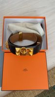 Hermes Gürtel Damen Schwarz Gold Grösse 85 Top Zustand