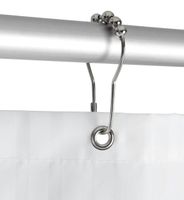 Duschvorhangringe mit Rollen, Edelstahl, 12er Set, neu 54