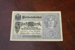 Allemangne 5 Mark Berlin 1917