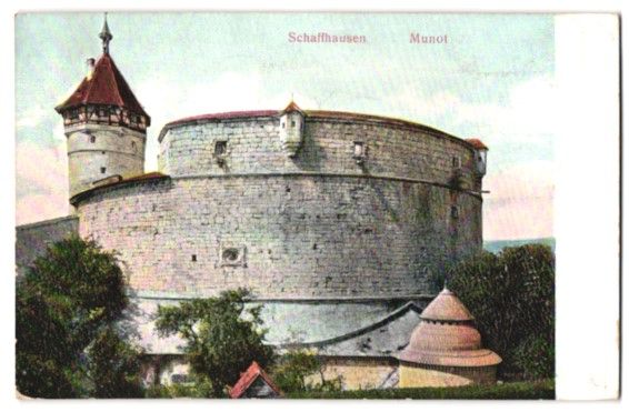 Cartoline postali: Relief-AK Schaffhausen, Munot, 1905 – Usato da Berlin venduto da bartko-reher