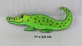KROKODIL - Aufnäher - Aufbügler - Stickerei - 11x4,5cm
