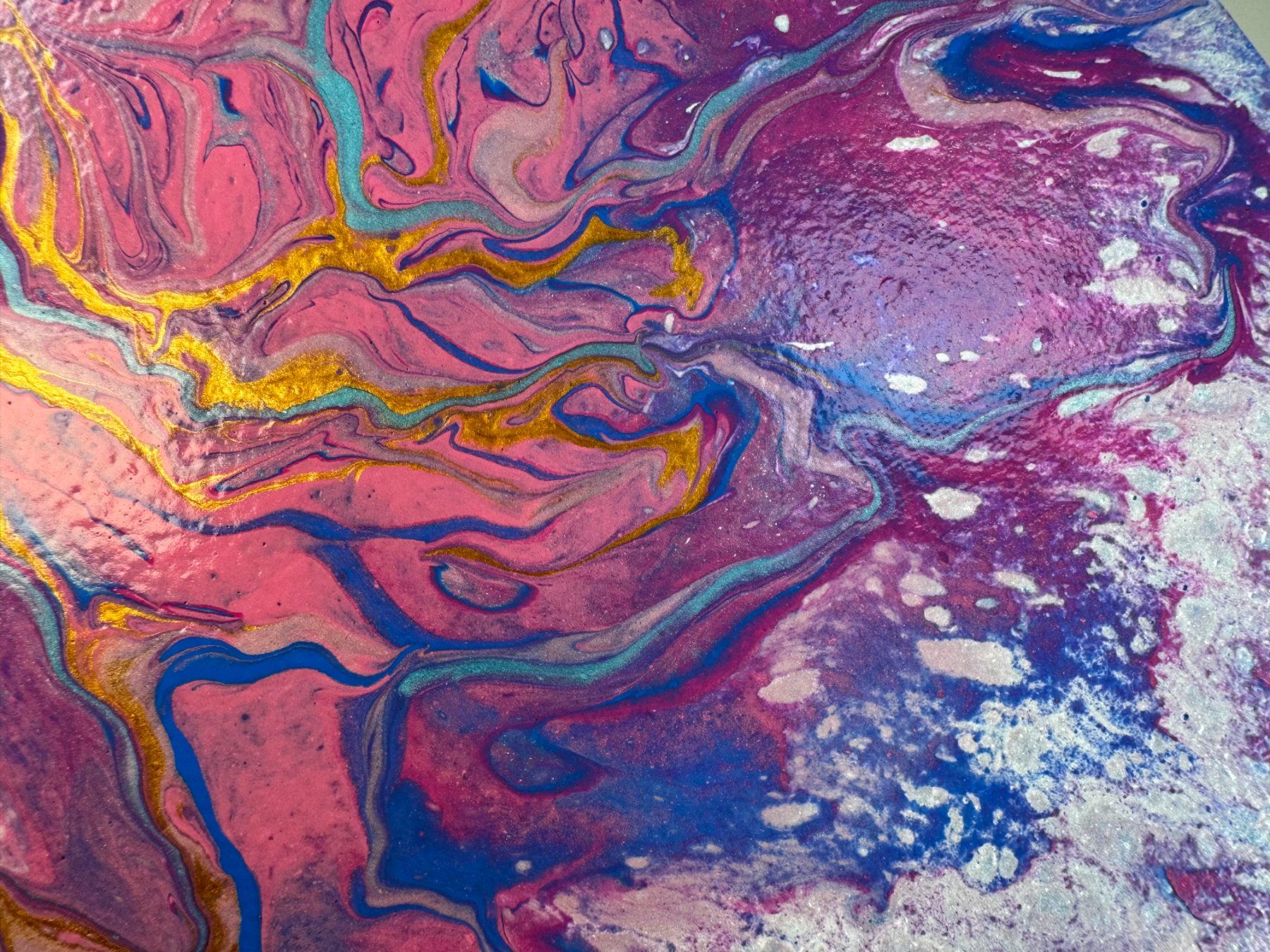 Dipinti: Acryl-Flüssigmalerei, kreisförmig – Usato da Schlieren venduto da MayaSheng1983 1