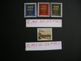 1945/1949, GEDENKMARKEN SATZ, AUSHILFAUSGABE, POSTFRISCH*