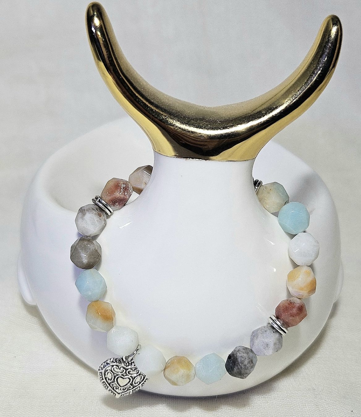 Bracciali & Braccialetti: Amazonit-Herz Armk. - Spendenaktion – Nuovo (secondo la descrizione) da Unterkulm venduto da Nachtigall 2