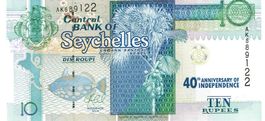 Seychellen 10 Rupees 2016 COMM 40th P-52 UNZ