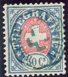 Tutti i francobolli: 1881/86 Schweiz Telegraphenmarken – Usato da Zürich venduto da yago-rot