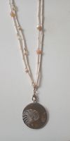 Boho Kette mit Anhänger Versteinergung echtem Stein zu Nile