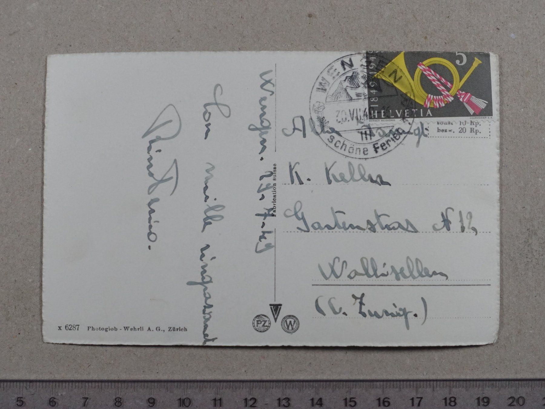 Cartoline postali: Wengen, 1949 – Usato da Lenzburg venduto da fh1 1