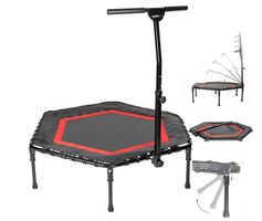 Fitness Trampolin mit Klappfunktion rot