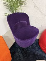 Stylischer Samt-Drehsessel in Lila – Sehr bequemer Loungeses