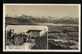 Sihlwald, Landschaftspanorama mit Alpenb