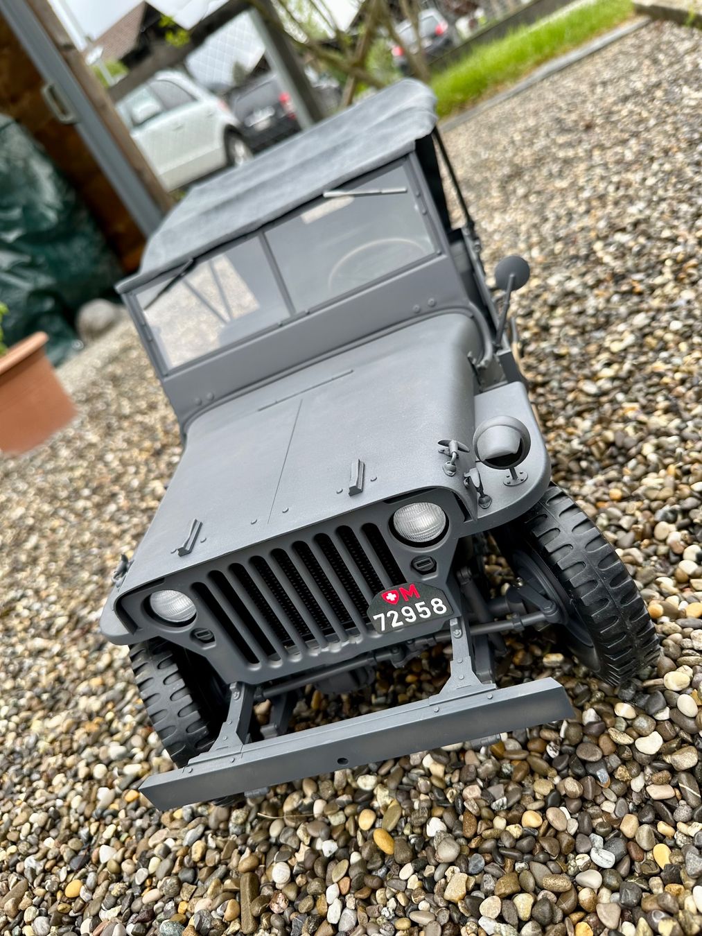 Willys Modellini d'auto: Willys Overland MB Schweizer Armee 1:6 – Nuovo (secondo la descrizione) da Lenk im Simmental venduto da AFM-Modellbau 3