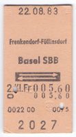 Billette Frenkendorf - Füllinsdorf - Basel SBB