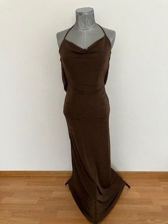 Robe longue marron dos nu style Y2K été chic 👗 T M