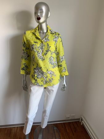 WEEKEND MaxMara: Edle gelb bedruckte Sommerbluse, 36