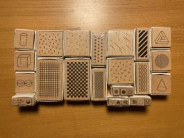 Stempel Set Holz geometrische Muster neu