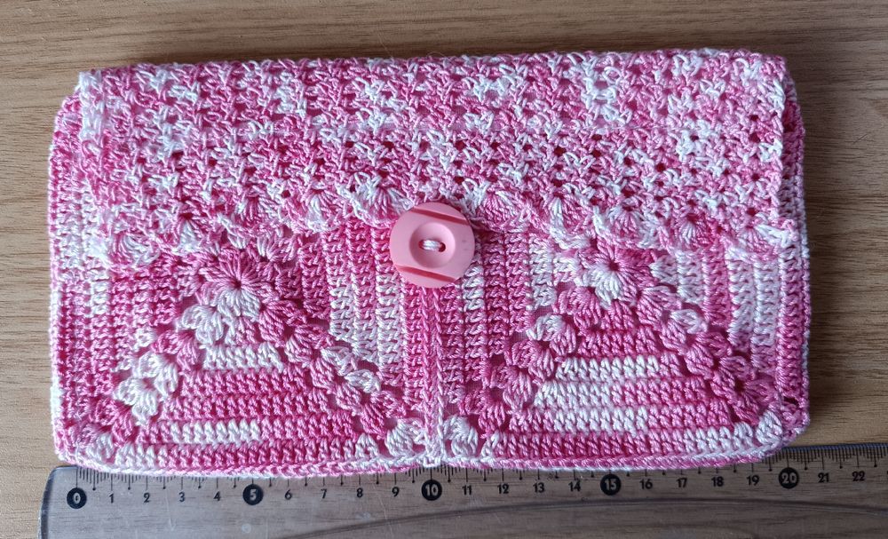 Sac Femme Fait Main Au Crochet - Fuchsia, Doublure Coton Noir, Anse Acrylique, Neuf Sans étiquette