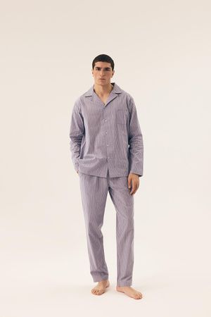 Pyjama, blau gestreift, Gr. XXL