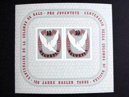 1945 Jubiläumsblock** 100 Jahre Basler Taube