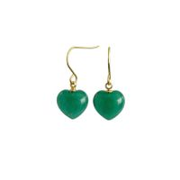 Naturstein Herz Ohrringe – Green Jade
