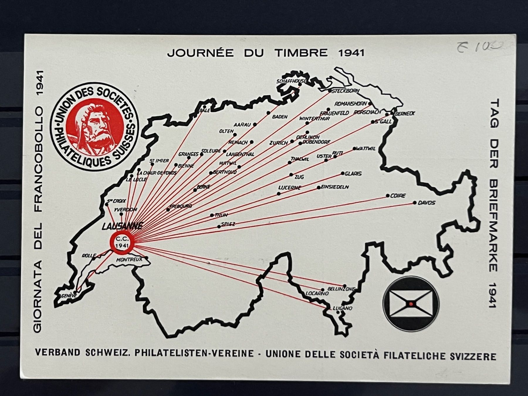 Tutti i francobolli: Journée du Timbre, 1941 – Usato da Romanshorn venduto da luxcollect 1