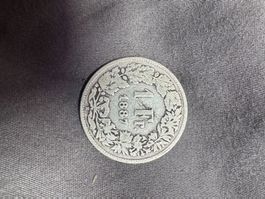 1 Fr. Helvetia 1887 Silber Münze guter Zustand