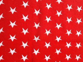 Bündchen Stoff 44x76cm Rot Sterne