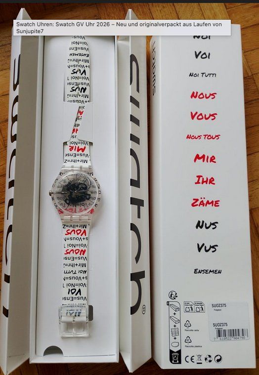 Swatch Orologi: Swatch-Uhr GV 2026 – Nuovo e nell'imballaggio originale da Widnau venduto da atelier06 1