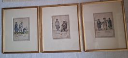 3 Bilder, u.a. Kalmücke, Mandarin, asiatische Figuren