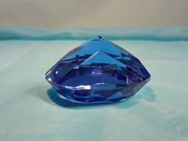 Paperweight, blau, Glas, Diamantschliff
