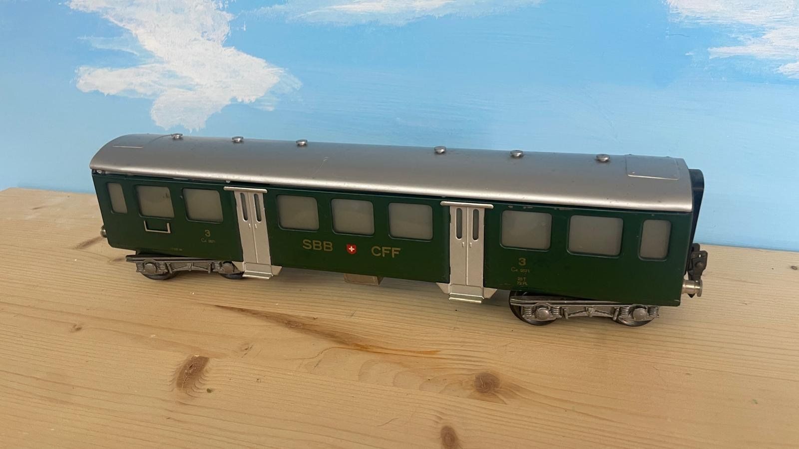 Hag Modellini di ferrovie: HAG Leichtstahlwagen Spur 0 – Usato da Birmensdorf ZH venduto da 6109