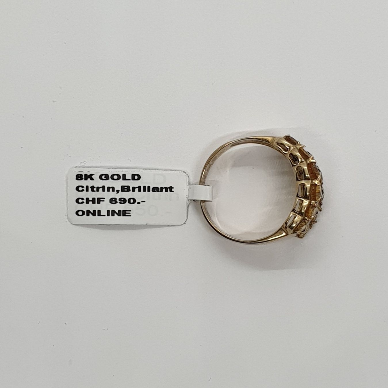 Anelli: Echt 8K Gold Diamant - Citrin Ring – Usato da Luzern venduto da Luzern-Goldhaus 1