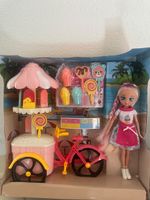 Ensemble poupée avec vélo marchand de glaces neuf