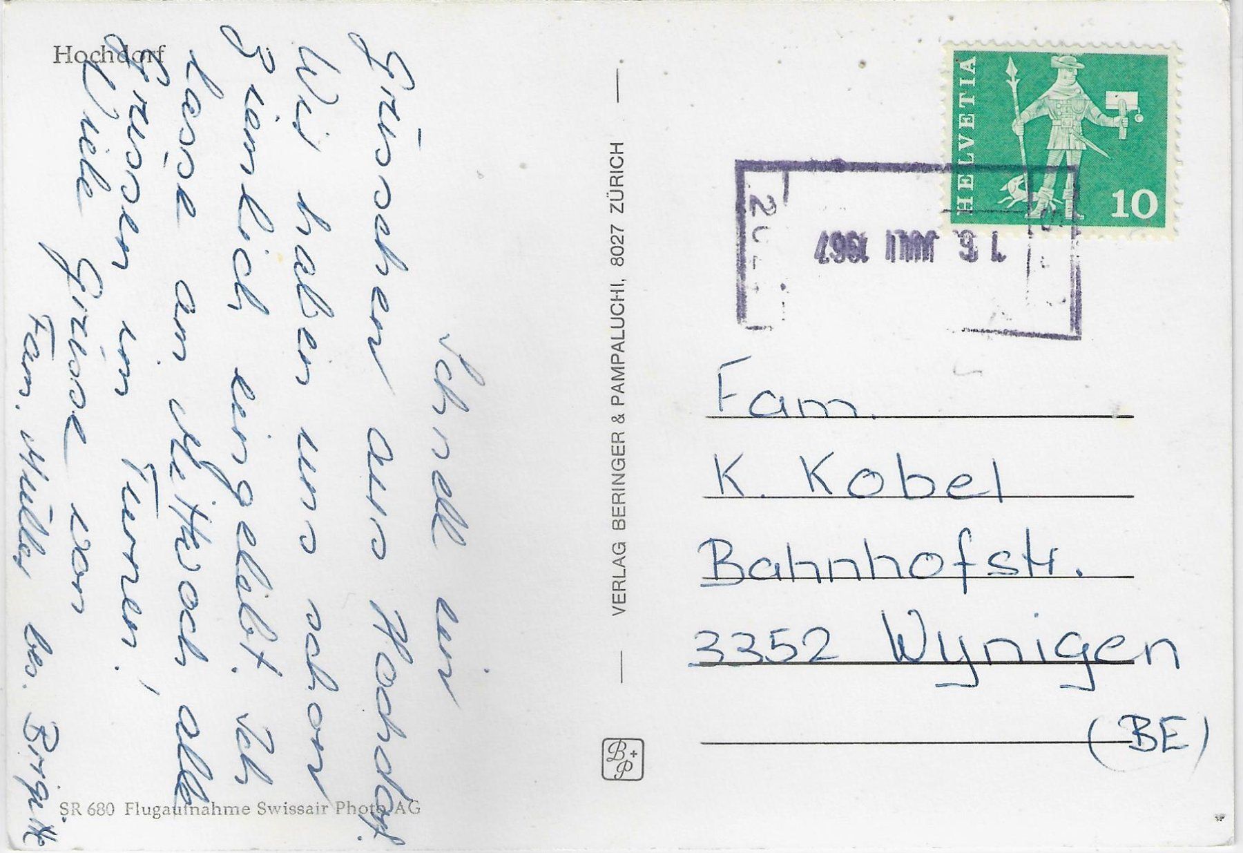 Cartoline postali: Flugaufnahme Hochdorf – Usato da Ettingen venduto da Kartenplanet 1