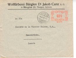 Brief, Wollfärberei Bürglen Thurgau 1932