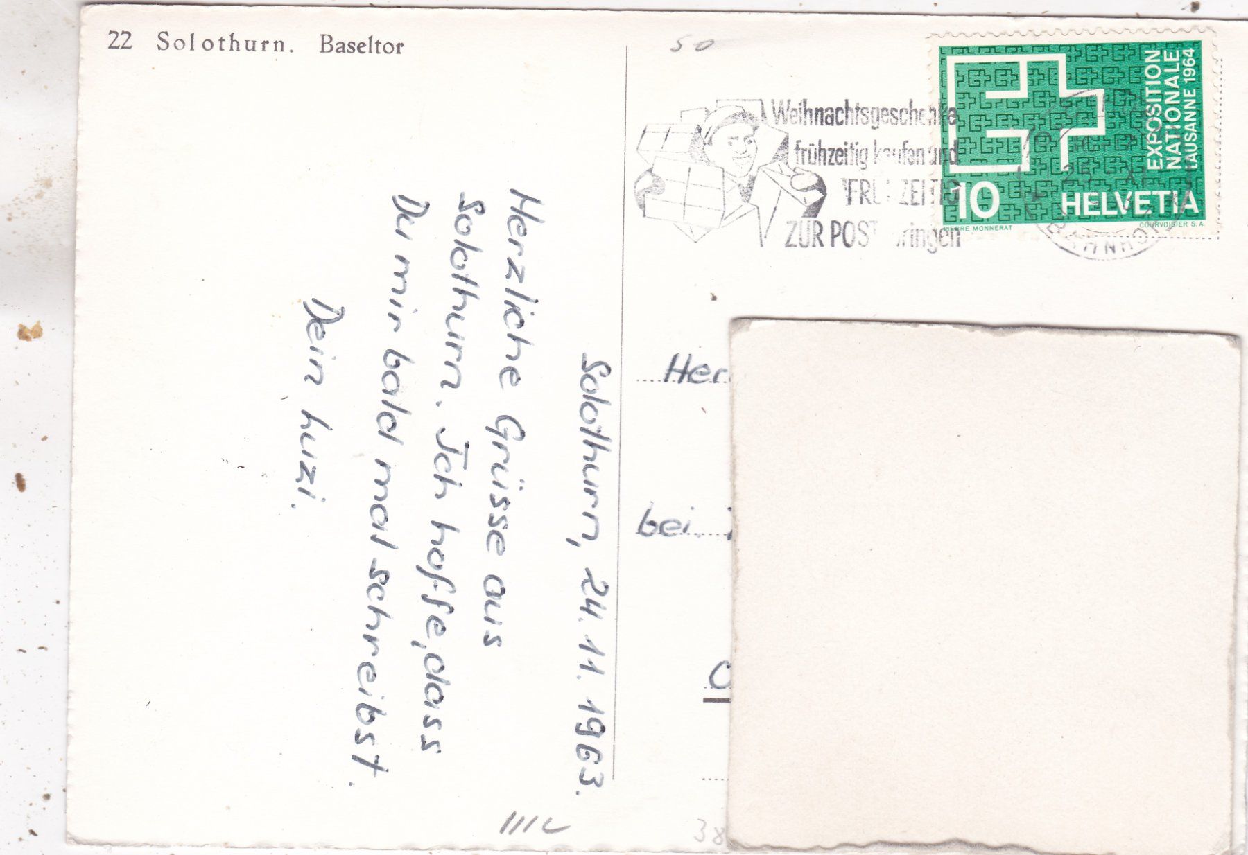 Ansichtskarten: Solothurn Baseltor 1963 – Gebraucht aus Herisau von Lisegrat2008 1