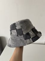 Bucket Hat Stoff Grau Schwarz Bucket Hat Fischerhut