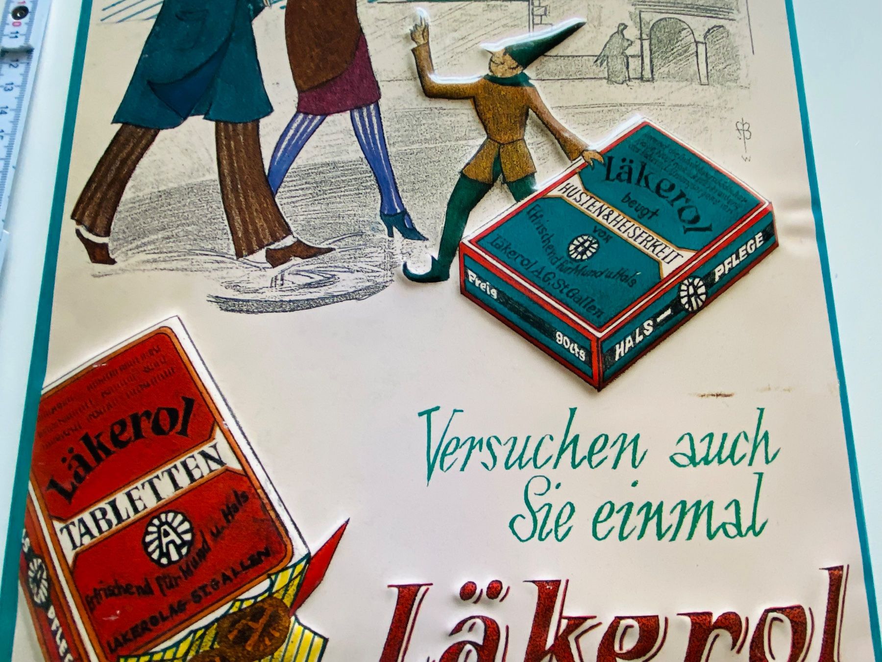 Insegne: Läkerol Werbung Schild Blechschild Tabletten St. Gallen 1931 – Nuovo (secondo la descrizione) da Baar venduto da Saegi1 2
