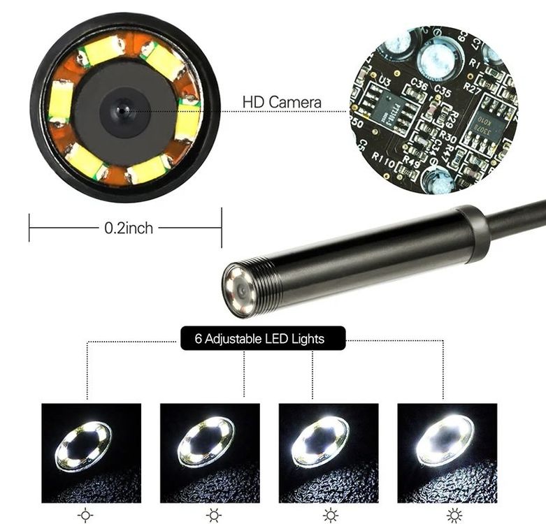 NEU 3 in 1 Kanal 5,5mm Endoskop Rohrleitung Mini-Kamera ip67