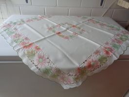 Tischdecke Mitteldecke Blumen, durchbrochen, 85 x 85 cm