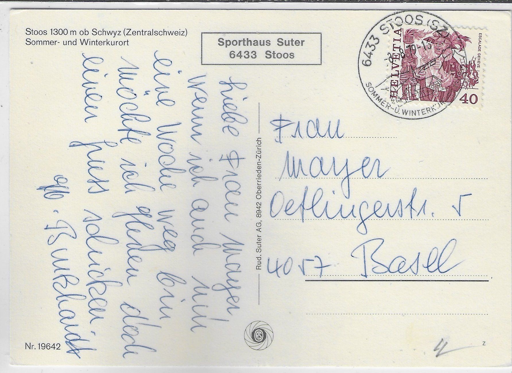 Cartoline postali: Stoos - Dorfansicht – Usato da Ettingen venduto da Kartenplanet 1