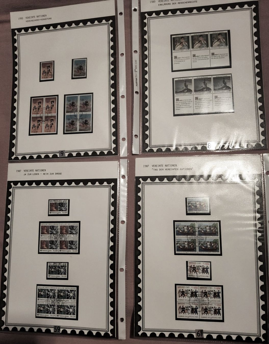 Alle Briefmarken: Perfekte vollständige UNO Sammlung 1969-2003 gest. + ungest. – Gebraucht aus Zug von Aeschroot 8