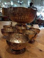 Grosse Punschschale inkl 6 Tassen u. Kelle/ Champagnerkühler