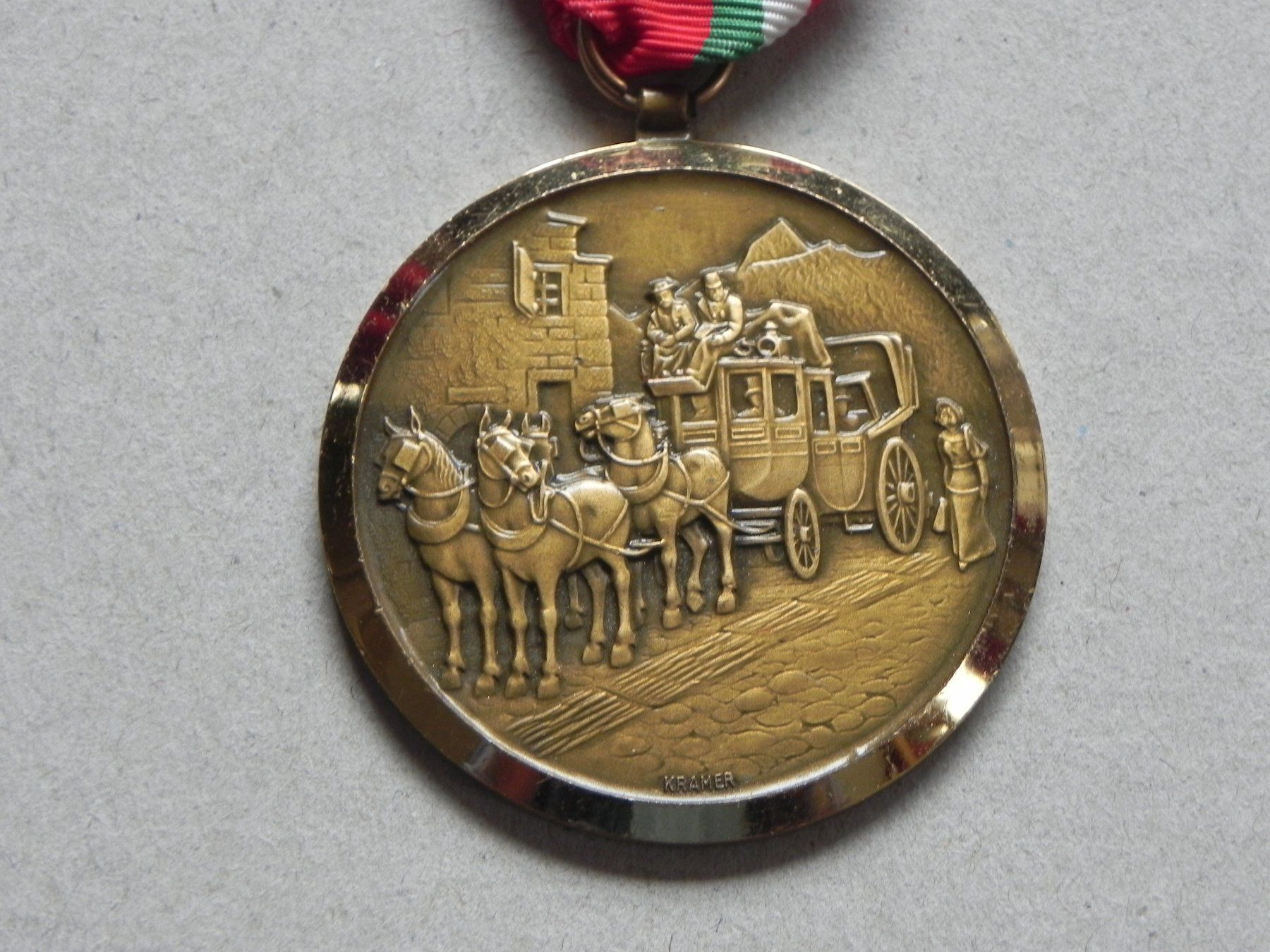 Medaillen: Medaille Postkutsche Kutsche Grimsel Post 1973 Paul Kramer – Gebraucht aus Siebnen von krimsie