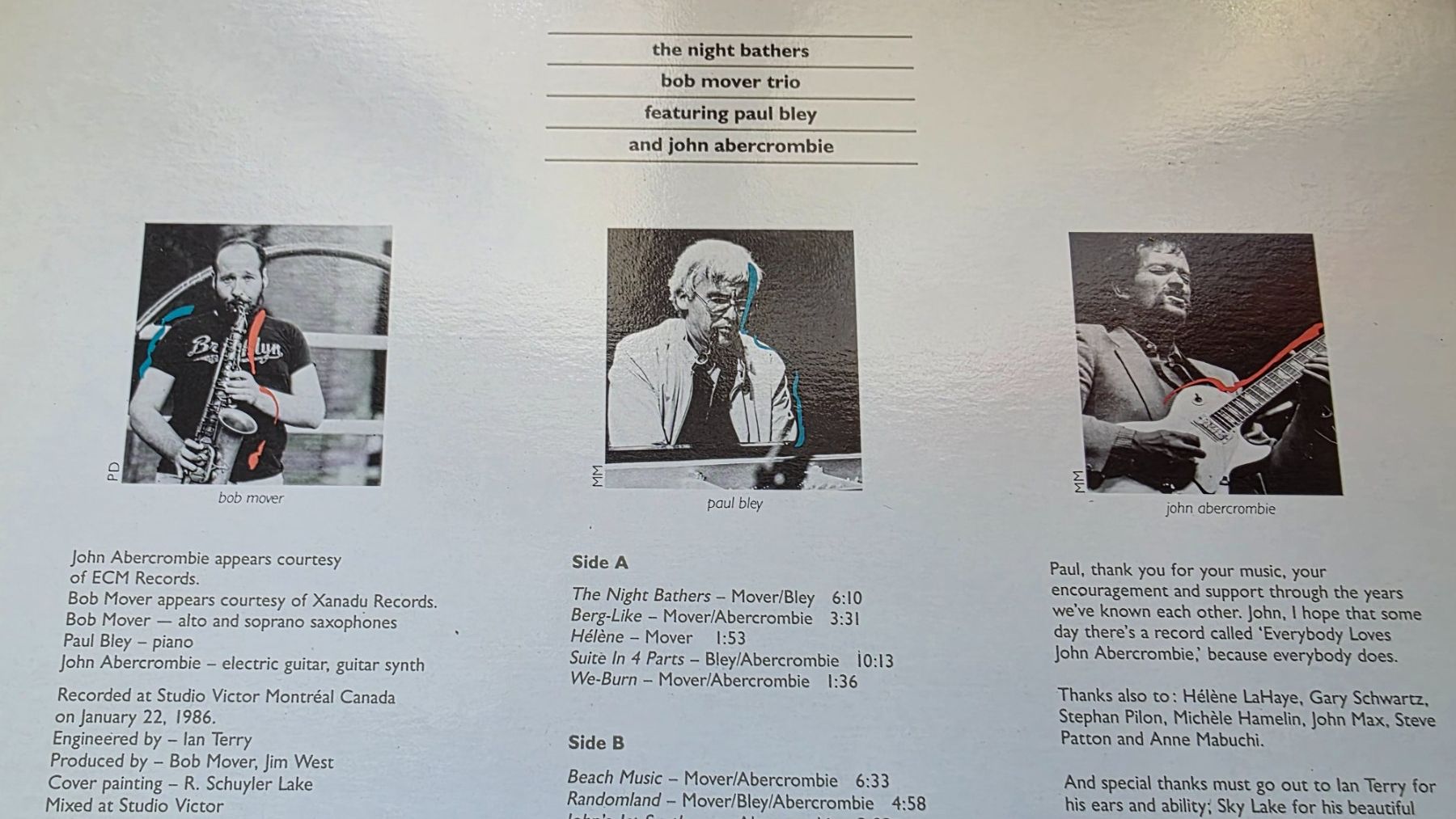 Dischi in vinile: LP  the night bathers   bob mover trio – Usato da dornach venduto da hundeliebe01 1