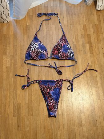 Maillot de bain multicolore léopard 2 pièces