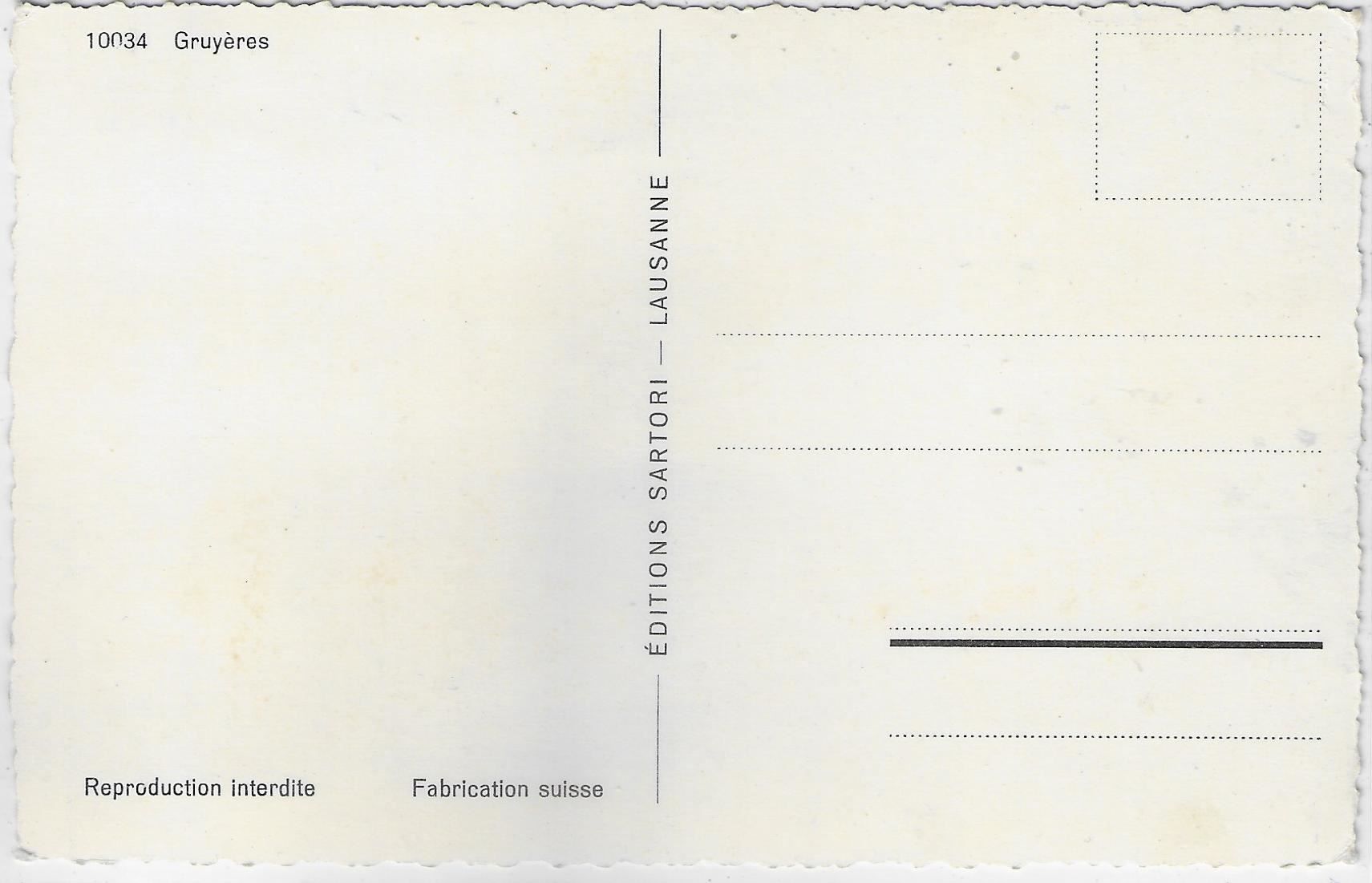 Cartoline postali: Gruyere - Vue generale – Usato da Ettingen venduto da Kartenplanet 1