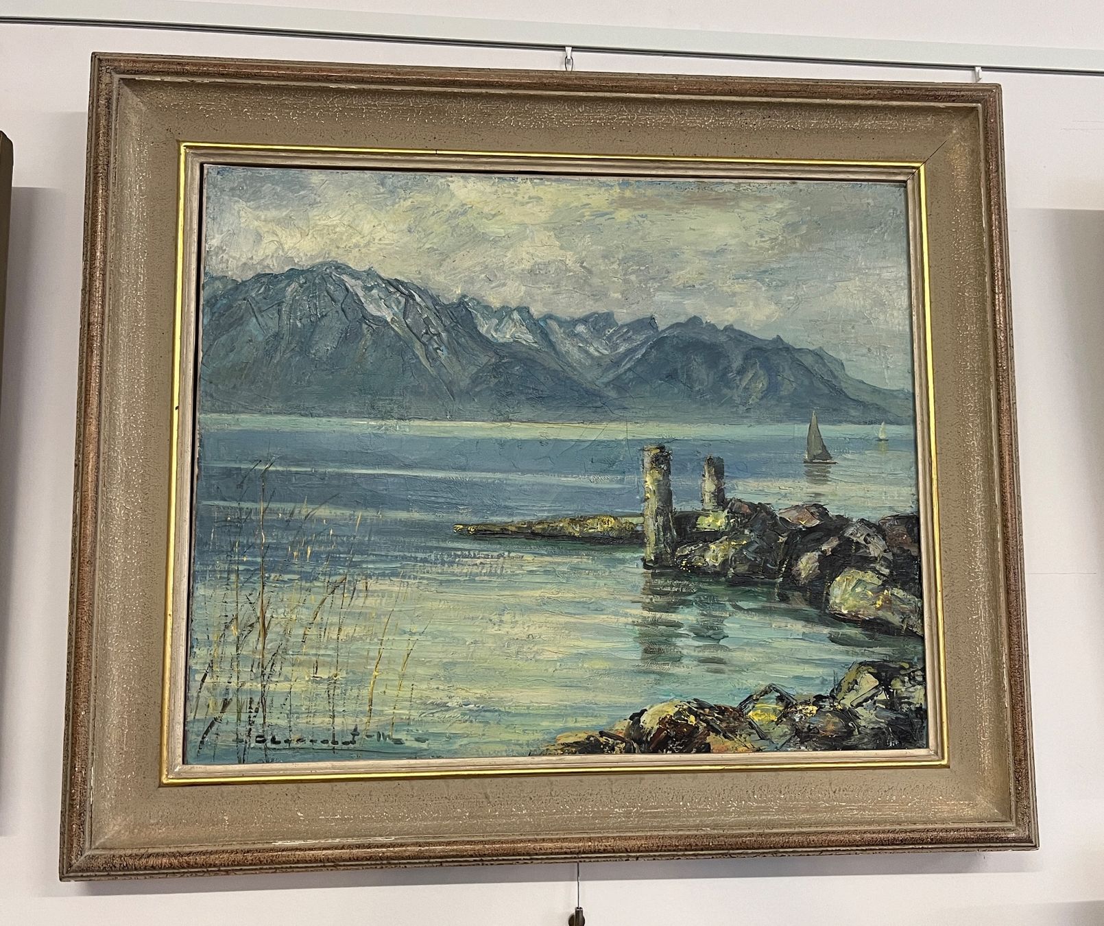 Dipinti: Oelbild :  Max Clement  "Genfersee bei Montreux" – Usato da Stetten AG venduto da Brissago25